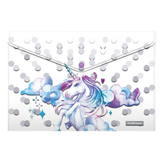 Папка-конверт на кнопке A4 ErichKrause Dream Unicorn разноцветная