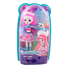 Кукла Enchantimals с любимой зверюшкой Лебедь Саффи Mattel в ассортименте