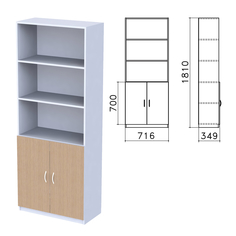 Шкаф полузакрытый "Бюджет", 716х349х1810 мм, орех онтарио (КОМПЛЕКТ) No Brand