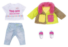 Модный наряд Zapf Creation Baby born 830-154 с разноцветной меховой курткой 43 см