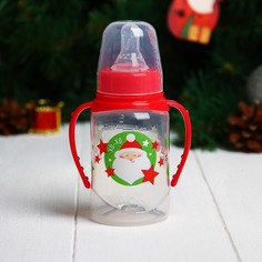 Бутылочка для кормления "Хо-хо" 150 мл цилиндр, с ручками Mum&Baby