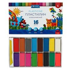 Пластилин GLOBUS «Классический», 16 цветов, 320 г, рекомендован педагогами No Brand