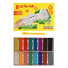 Пластилин 16 цветов 240 г «Каляка-Маляка», со стеком No Brand