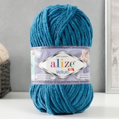 Пряжа "Velluto" 100% микрополиэстер 68м/100гр (646 петроль) Alize