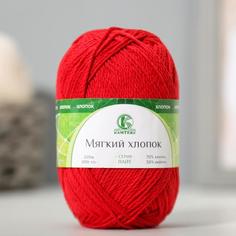 Пряжа "Мягкий хлопок" 70% хлопок, 30% нейлон 220м/100гр (046 красный) Камтекс