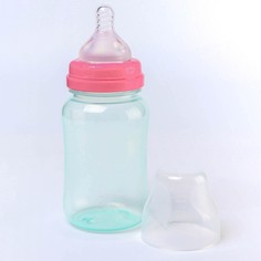 Бутылочка для кормления, широкое горло, 270 мл, бирюзовый/розовый Mum&Baby