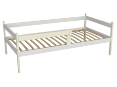 Детская кровать Тарти Белый/Ваниль, Без ящиков, С бортиком Можга
