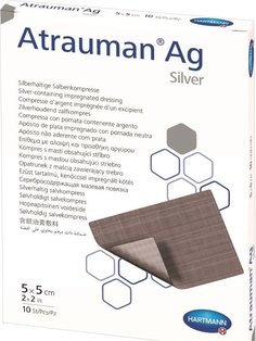 Повязки с серебром стерильные Atrauman Ag 5 х 5 см 10 шт. Hartmann