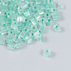 Бисер стекло 6/0 "Кубик. Полупрозрачный. Зелёный" 10 гр No Brand