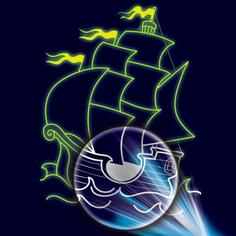 Лунная гравюра «Белый парусник» 14,8х21 см Школа талантов