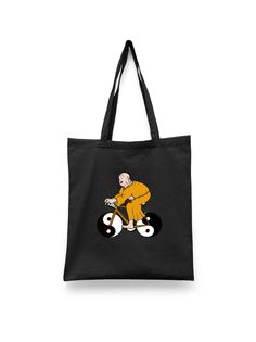 Шоппер унисекс Каждому Своё Велосипед/Bike/Инь и Янь/ SPVL8, черный