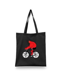 Шоппер унисекс Каждому Своё Велосипед/Bike/Дьявол/Люцифер SPVL5, черный