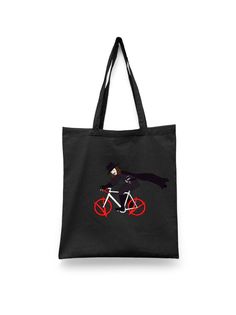 Шоппер унисекс Каждому Своё Велосипед/Bike/V значит вендетта SPVL6, черный