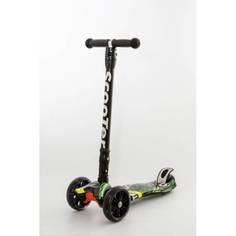 Самокат BKS-230 (PRINT) 3-х колес. (БОЛЬШИЕ с подсвет) (GRAPHIC BALL) 50 кг ФУТБОЛ No Brand