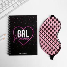Набор ежедневник А5 + маска для сна Girl power No Brand