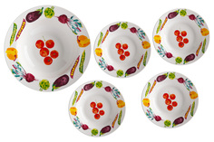 Набор тарелок 20 шт Весенние овощи Casa Domani для пасты 27 см 22 см CD494-LF0009
