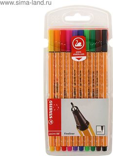 Набор ручек капиллярных Stabilo 10 цветов