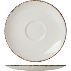 Блюдце Steelite Браун Дэппл 150х150х20мм, фарфор, белый-коричневый