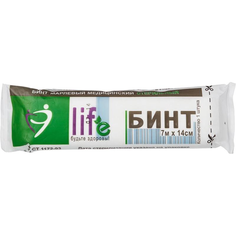 Бинт марлевый Life стерильный 7 м х 14 см плотность 36 г, 481333