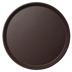 Поднос прорезиненный круглый Cambro 280х280х25мм, стеклопластик, коричневый
