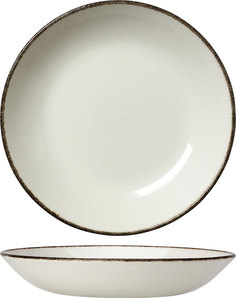 Салатник Steelite Чакоул Дэппл 750мл, 205х205х35мм, фарфор, белый-черный