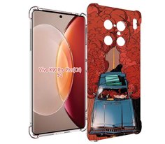 Чехол MyPads машина мчится с дымком для Vivo X90 Pro Plus