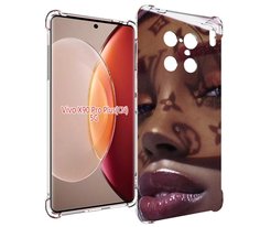 Чехол MyPads лицо девушки тень женский для Vivo X90 Pro Plus