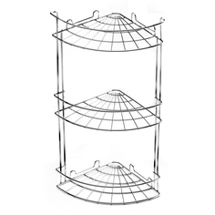 Полка для ванной комнаты Vanstore Slim угловая трехъярусная 18x18x48 см металл хром