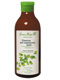 Шампунь GREEN MAMA Береза и Земляника 400 мл для нормальных волос