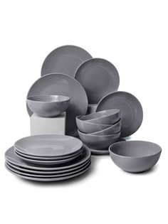 Набор столовой посуды APOLLO Ocean 18 пр. серый