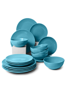 Набор столовой посуды APOLLO Ocean 18 пр. голубой