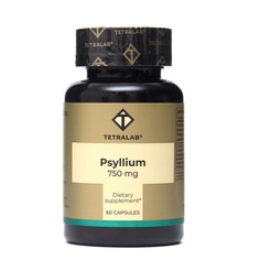 Псиллиум TETRALAB для деликатного очищения кишечника, 60 капсул по 750 мг