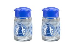 Солонка из стекла с крышкой Qlux C-00300BL-2 шейкер для соли и перца с дозатором 100мл 2шт