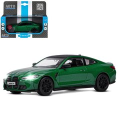 Машинка металлическая Автопанорама BMW M4, инерционная, М1:32, зеленый, JB1251526