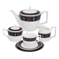 Сервиз чайный Anna Lafarg Emily Офелия (кобальт) 21 предмет на 6 персон