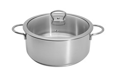 Кастрюля-сотейник Metalac Кулинария 24см, 4.8л, сталь, с крышкой, стекло 368475_