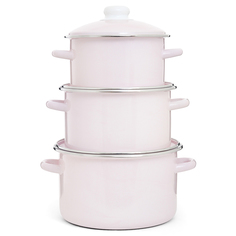 Эстет Набор посуды Розовый цилиндрический 2.0 л 3.0 л 4.0 л 6 пр
