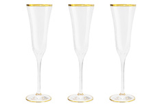 Набор из 6 штук Бокал для шампанского Same Сабина золото 175мл стекло SM-4155_G_