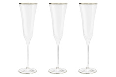 Набор из 6 штук Бокал для шампанского Same Сабина платина 175мл стекло SM-4155_P_