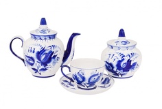 Сервиз чайный Гжельская мануфактура Гранатовый 14 предметов