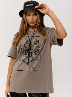 Футболка женская Little Secret uz200426 коричневая ONE SIZE