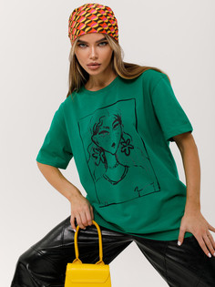 Футболка женская Little Secret uz200426 зеленая ONE SIZE