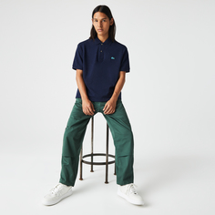 Мужская классическая рубашка-поло Lacoste из хлопка с пестрым принтом