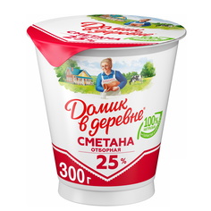 Сметана Домик в Деревне 25% БЗМЖ 300 г