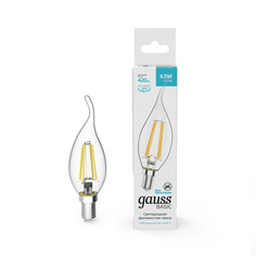 Упаковка ламп 10 штук Лампа Gauss Basic Filament Свеча на ветру 4,5W 420lm 4100К Е14 LED