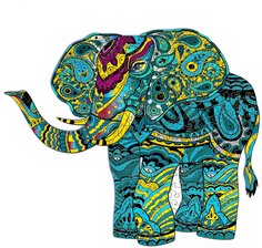 Деревянный пазл Active puzzles Тропический слон 38x33 см 190 дет.