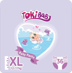 Подгузники-трусики ЭлараKIDS Tokibaby размер XL, 36 шт., 12-17 кг 84436