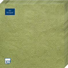 Салфетки Art bouquet Art bouquet бумажные оливковый барокко 33х33 3сл16шт