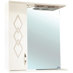 Зеркало со шкафом Bellezza Элеганс 60 L 4618609522074 с подсветкой Бежевое