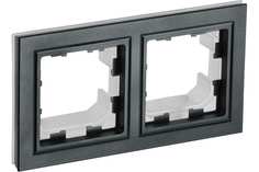 IEK BRITE Рамка 2-мест. IP44 РУ-2-БрЧ-44 черн.